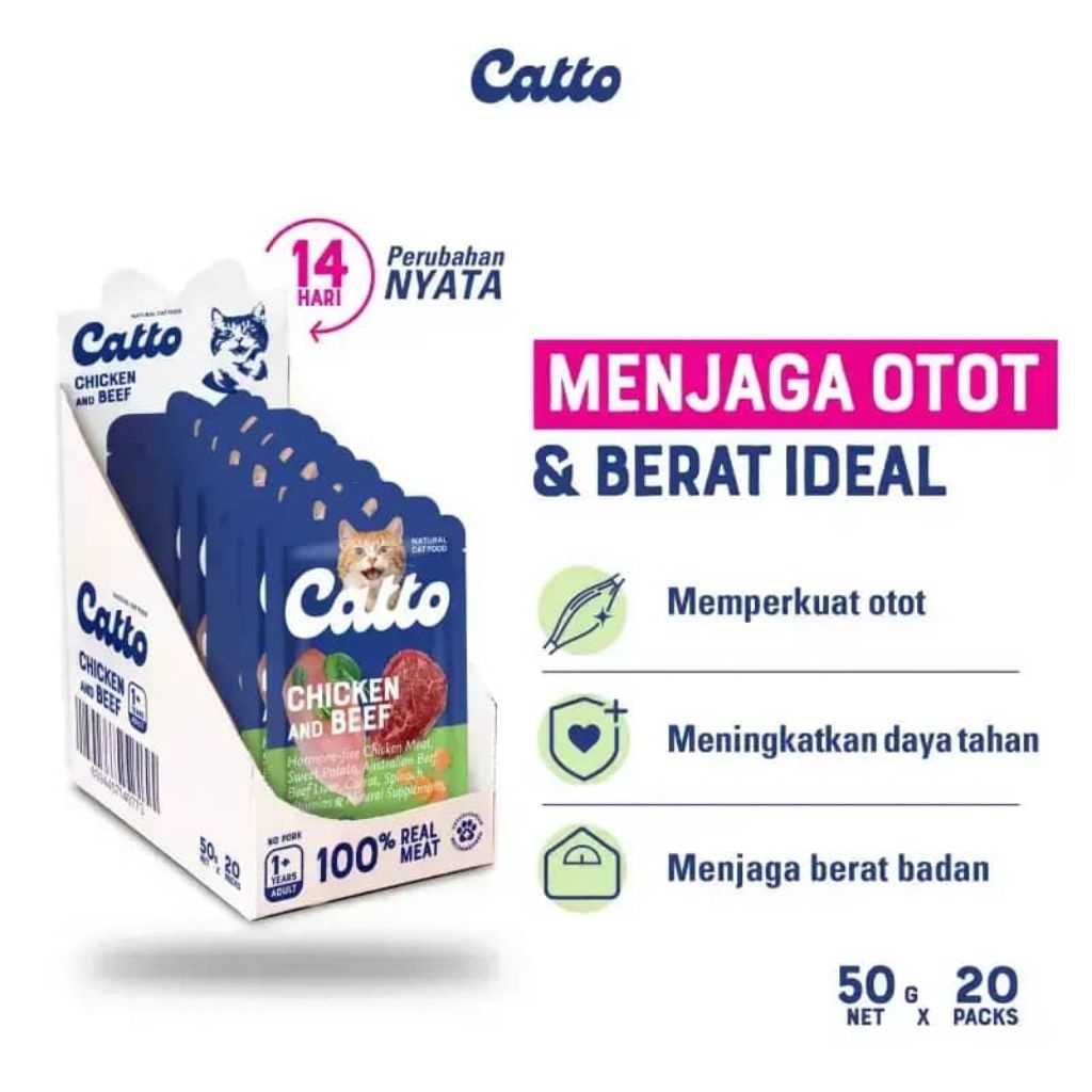 Jual CATTO MAKANAN KUCING BASAH DEWASA CAT FOOD - BOX CHICKEN AND BEEF ...