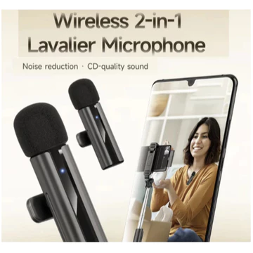 SMARTCOM S5 Wireless Clip On Mic Microphone Dual Lavalier Wireless Microphone Type C