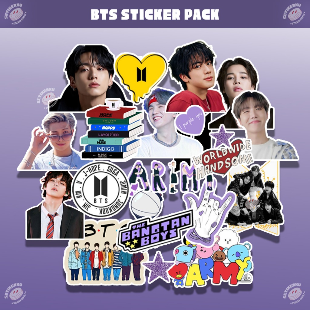 Jual 22pcs BTS Sticker Pack | stiker bts aesthetic | Shopee Indonesia