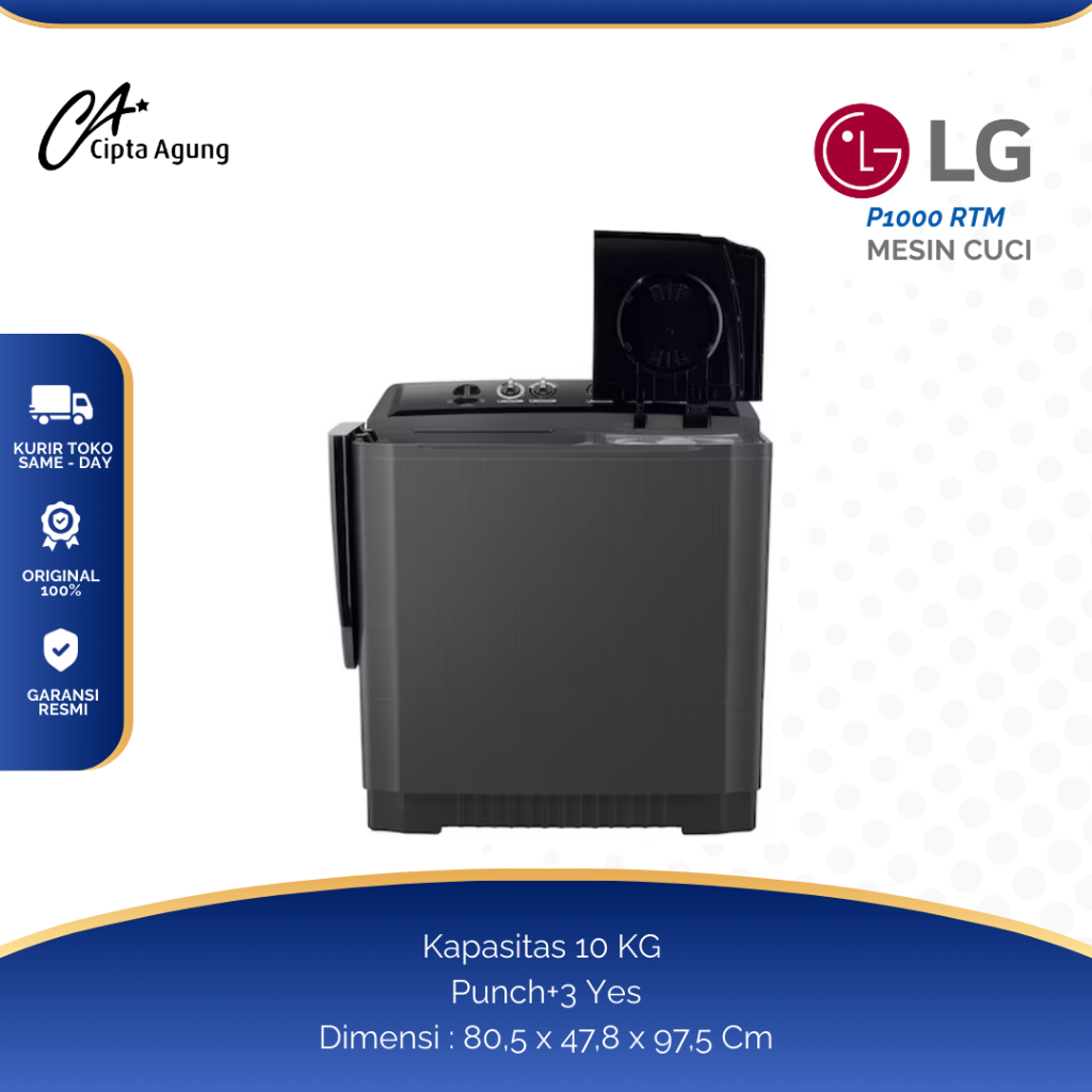 Jual LG MESIN CUCI 2 TABUNG 10 KG P1000RTM / P1000 RTM LG MESIN CUCI ...