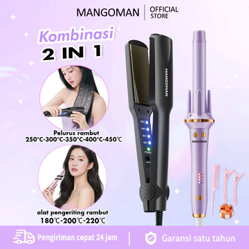 MANGOMAN Catokan Curly Catokan Volumized Catok Curly Akar Rambut Ceramic Crimp Catok Akar Catok