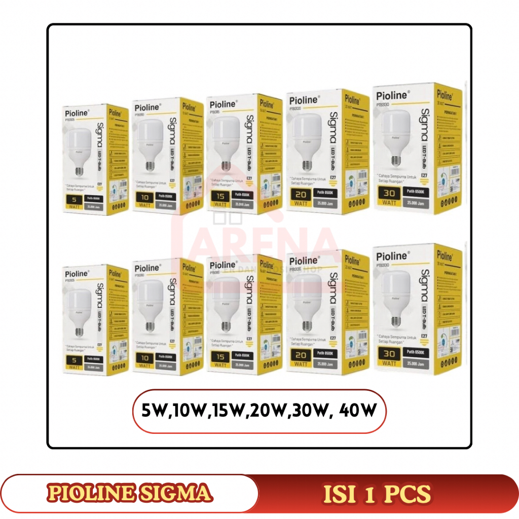 Jual Lampu Bohlam LED T Bulb Kapsul Pioline Sigma 5W 10Watt 15 Watt 20W ...