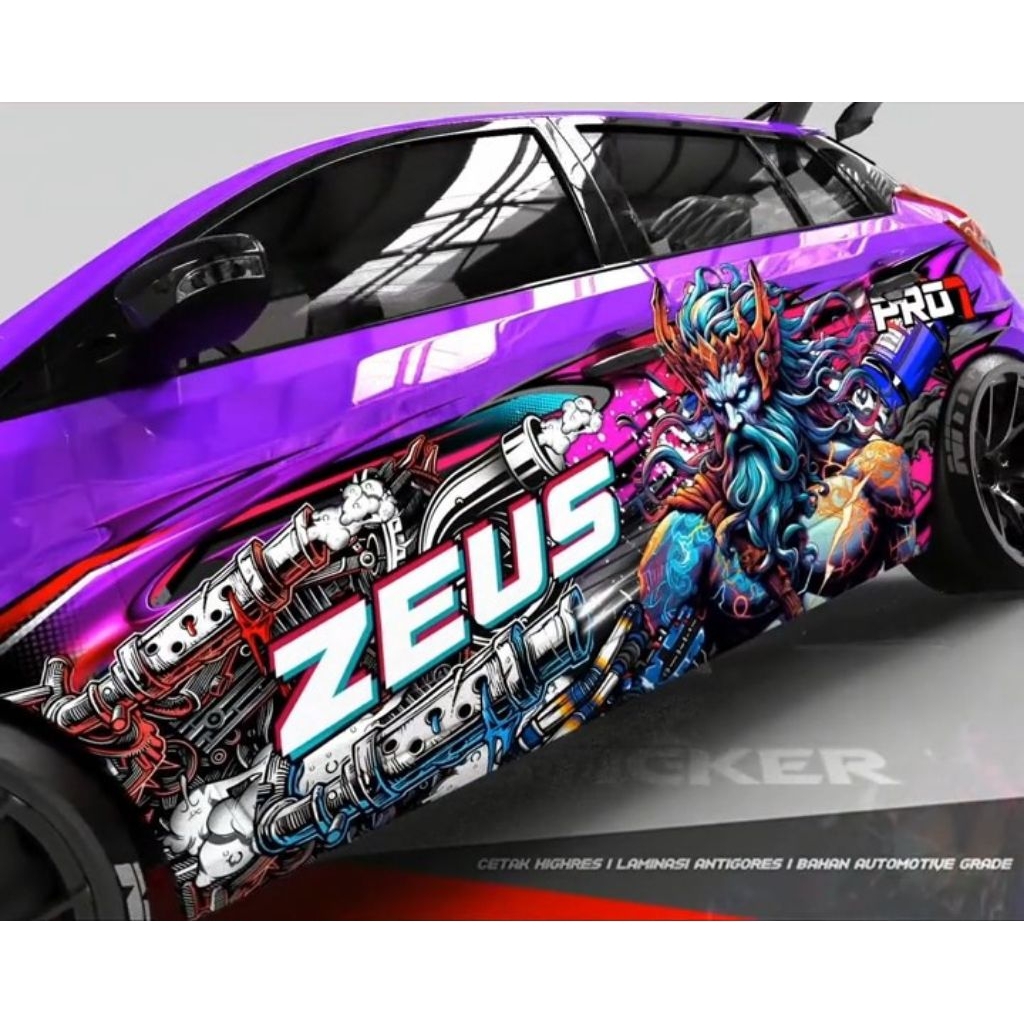 Jual STIKER DECAL MOBIL VARIASI THAILOOK KARAKTER ZEUS | Shopee Indonesia