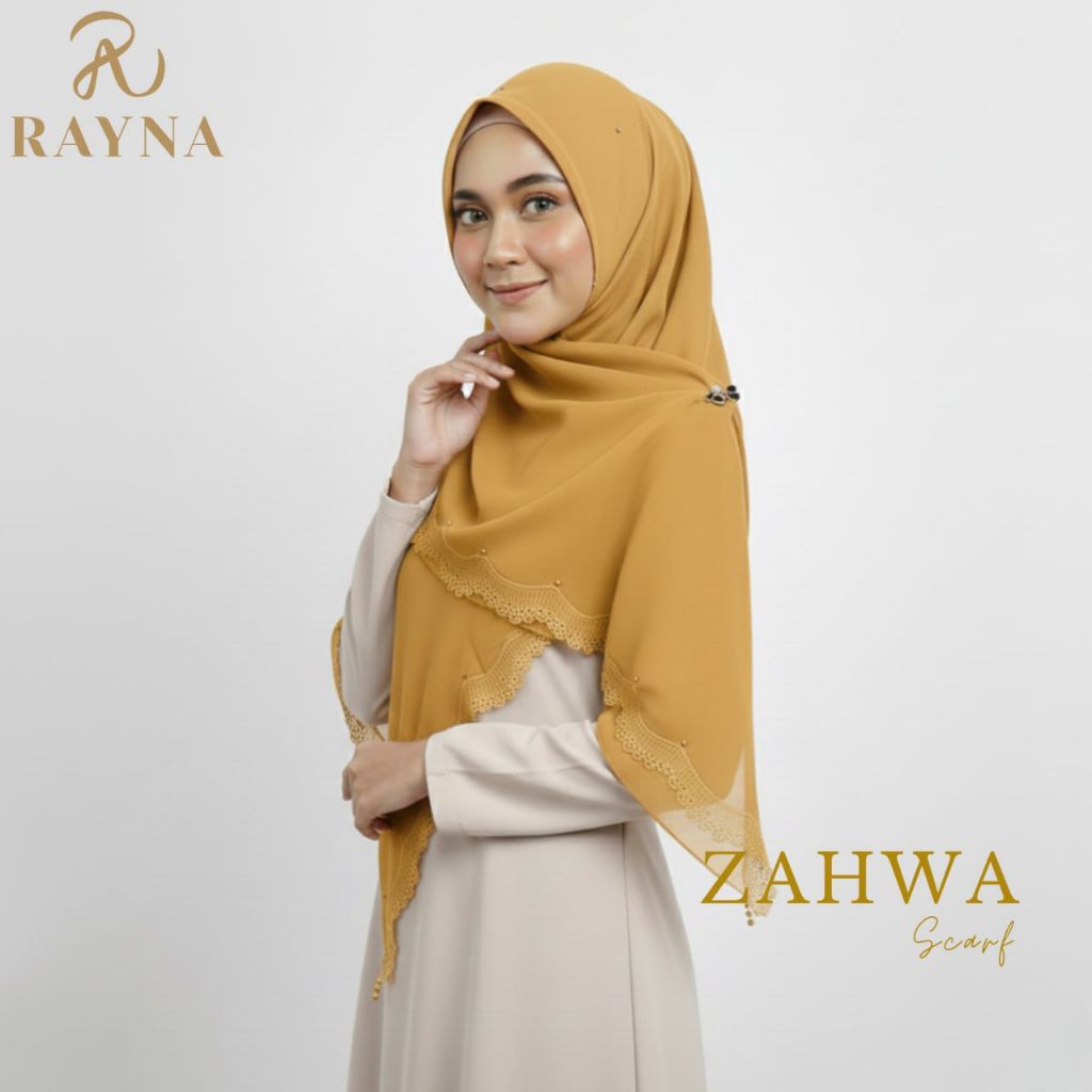 RAYNAHIJAB Zahwa Scarf Paris Japan Premium Bordir Kerancang Pinggir Hijab Pesta