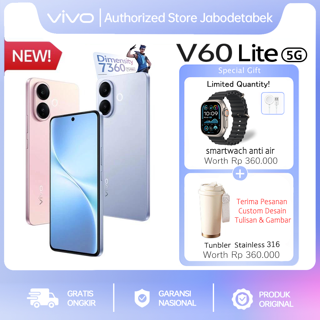 Jual vivo V60 Lite 5G Dimensity 7360-Turbo6500mAh + 90W FlashCharge ...