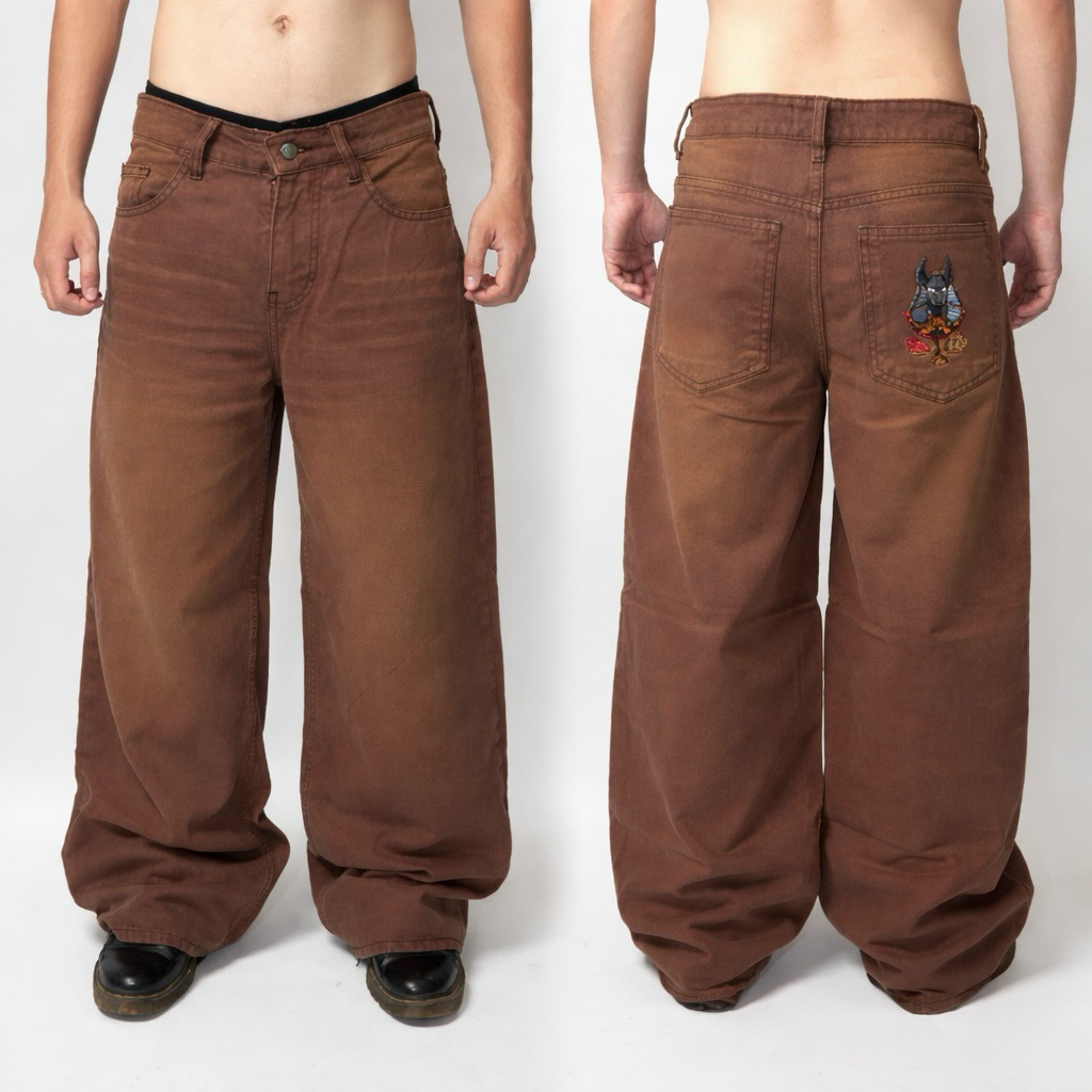 Jual RITAF - BAGGY PANTS BROWN | UNISEX | Shopee Indonesia