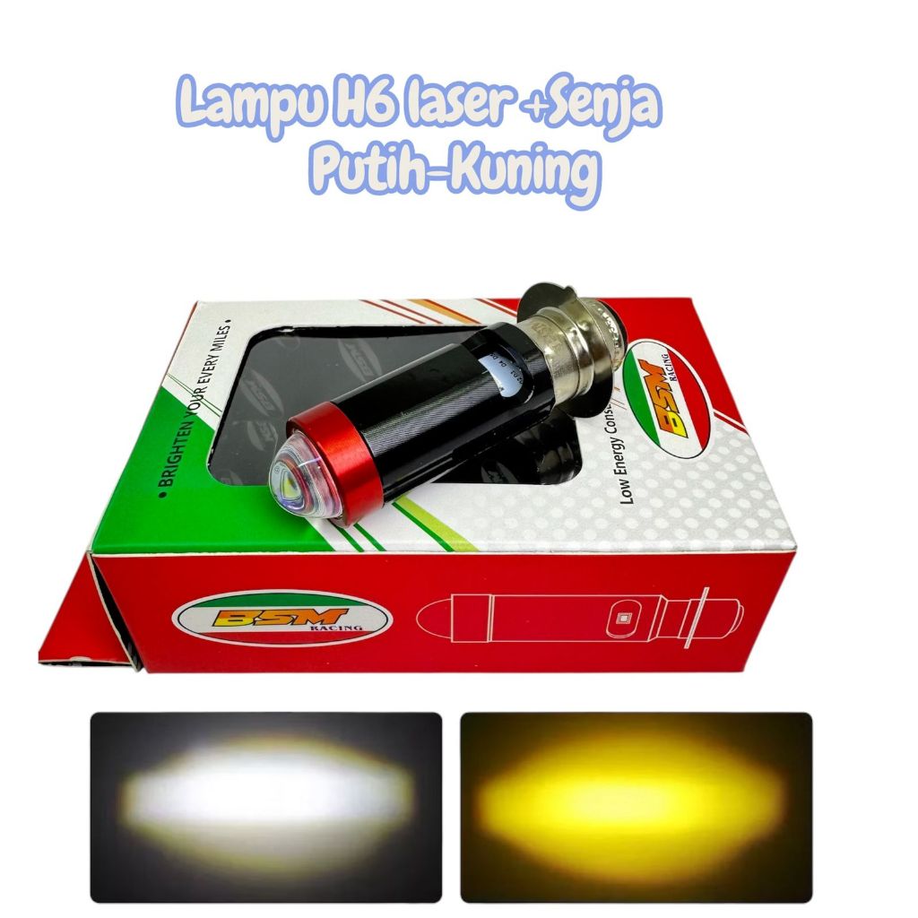 Jual Lampu LED Laser socket H6 Biled Super terang nyala Putih Kuning ...