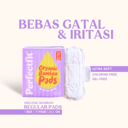 Perfectfit Organic Bamboo Pads Regular pembalut serat bambu organik untuk kulit sensitif