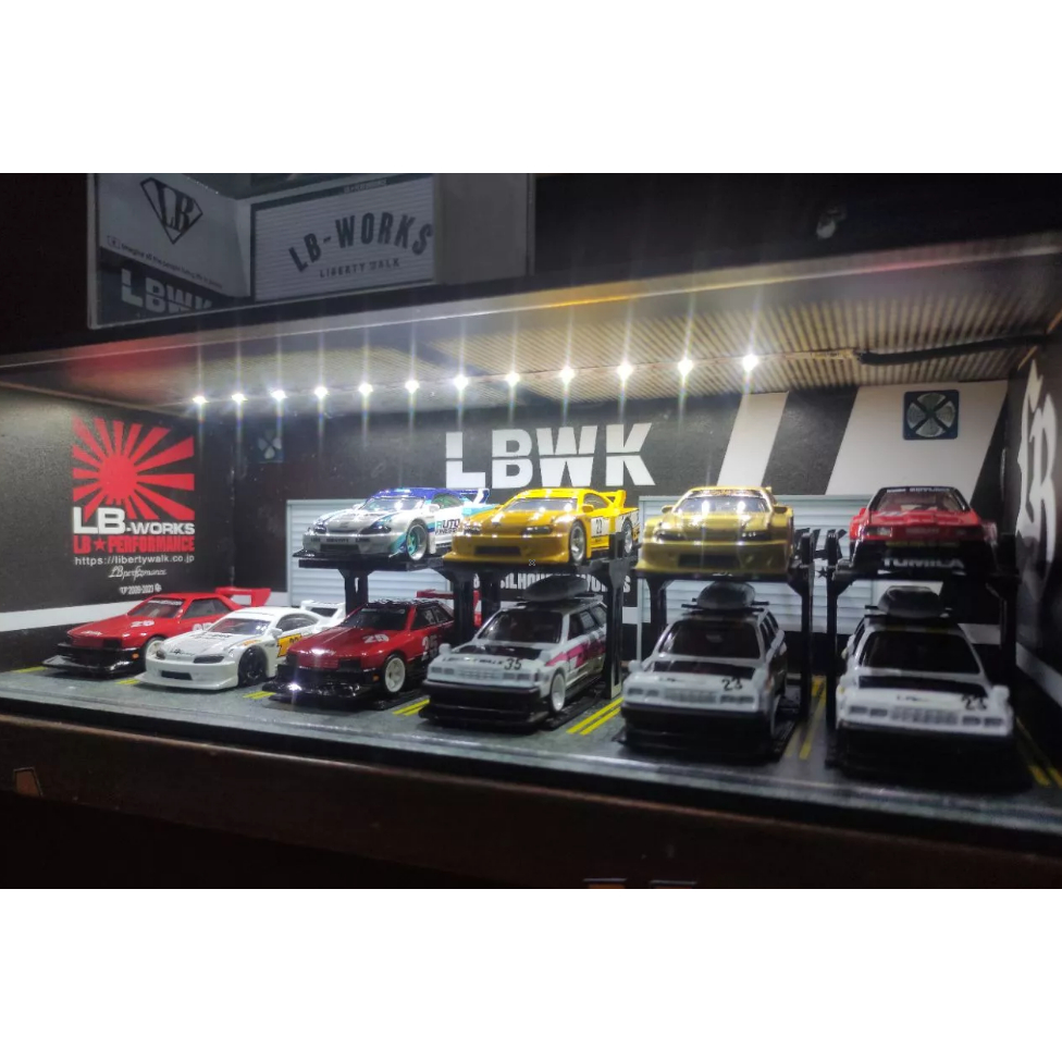 KRMK DIORAMA Garasi 1/64 GARAGE FAST AND FURIOUS BRIAN O CONNOR WITH LED LAMP