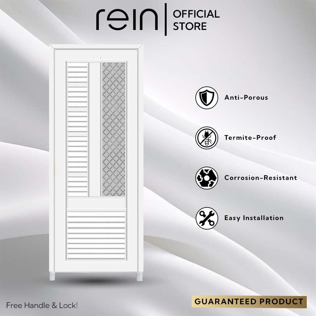 Rein Pintu Kamar Mandi WC Toilet UPVC Kaca Ukuran 70x200 UP-04 Putih