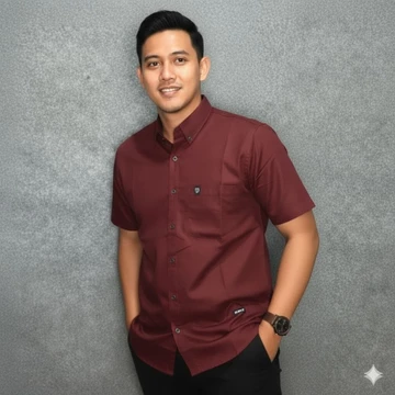 Blackmeet Kemeja Polos Pria Lengan Pendek Katun Premiun Adem Nyaman
