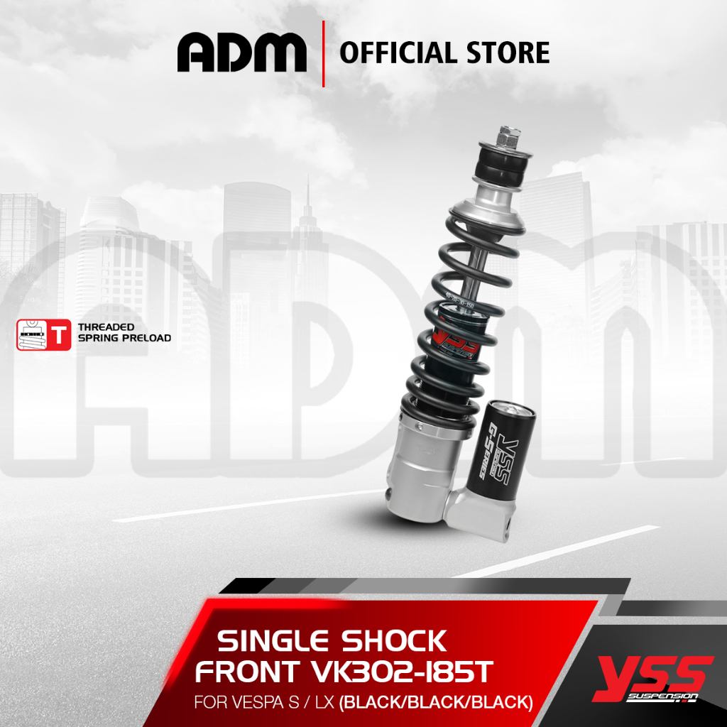 Jual Shock Depan YSS Front (Lower) VK302-185T for Vespa S/LX Black ...