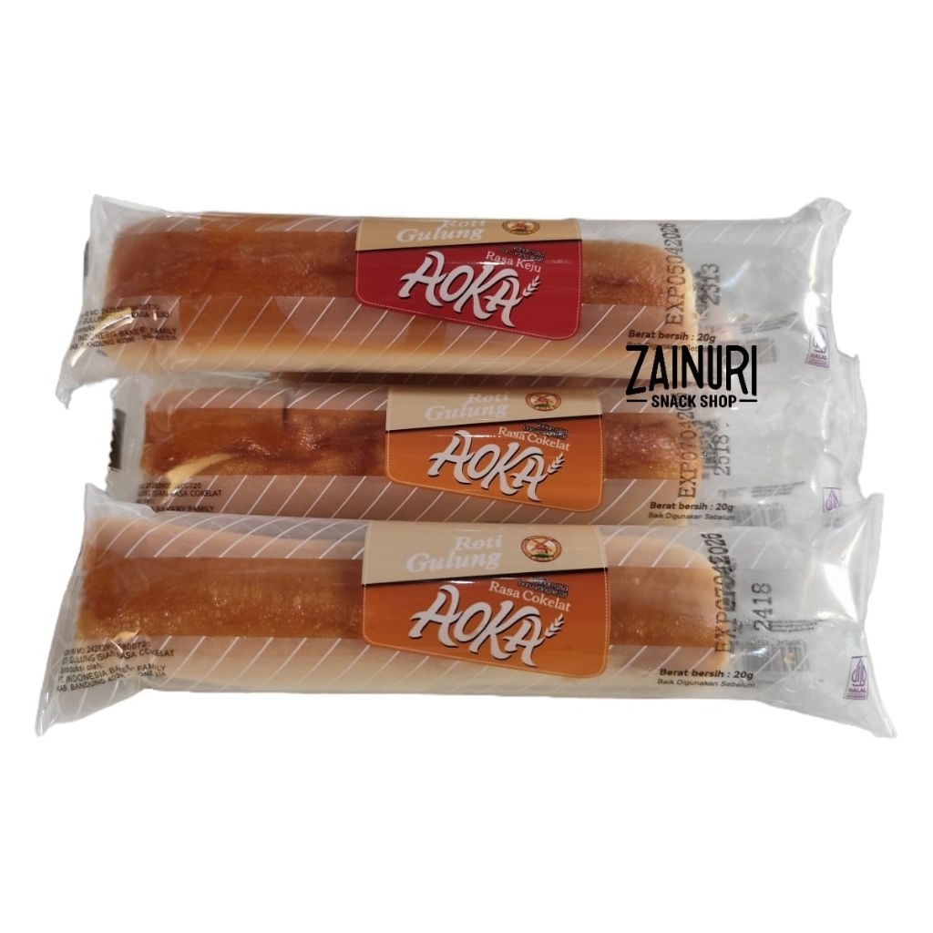 Jual Roti Gulung AOKA Rasa (Cokelat & Keju) | 1 Pack Isi 10 Pcs @20gr ...