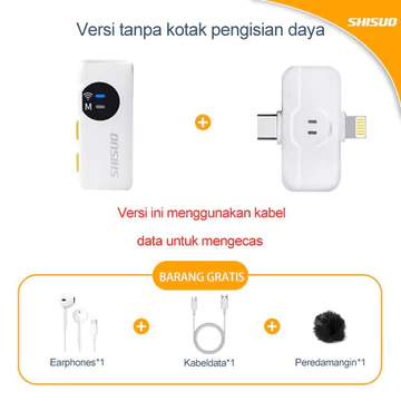 SHISU0 A5 Microphone Wireless MikrofonNirkabel Wireless Mic Clip On Dan Charging CaseLavalier