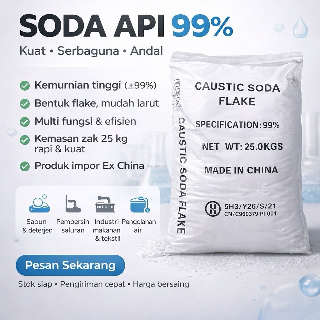 Jual soda api / caustic soda 1 zak kemasan 25kg ex china | Shopee Indonesia