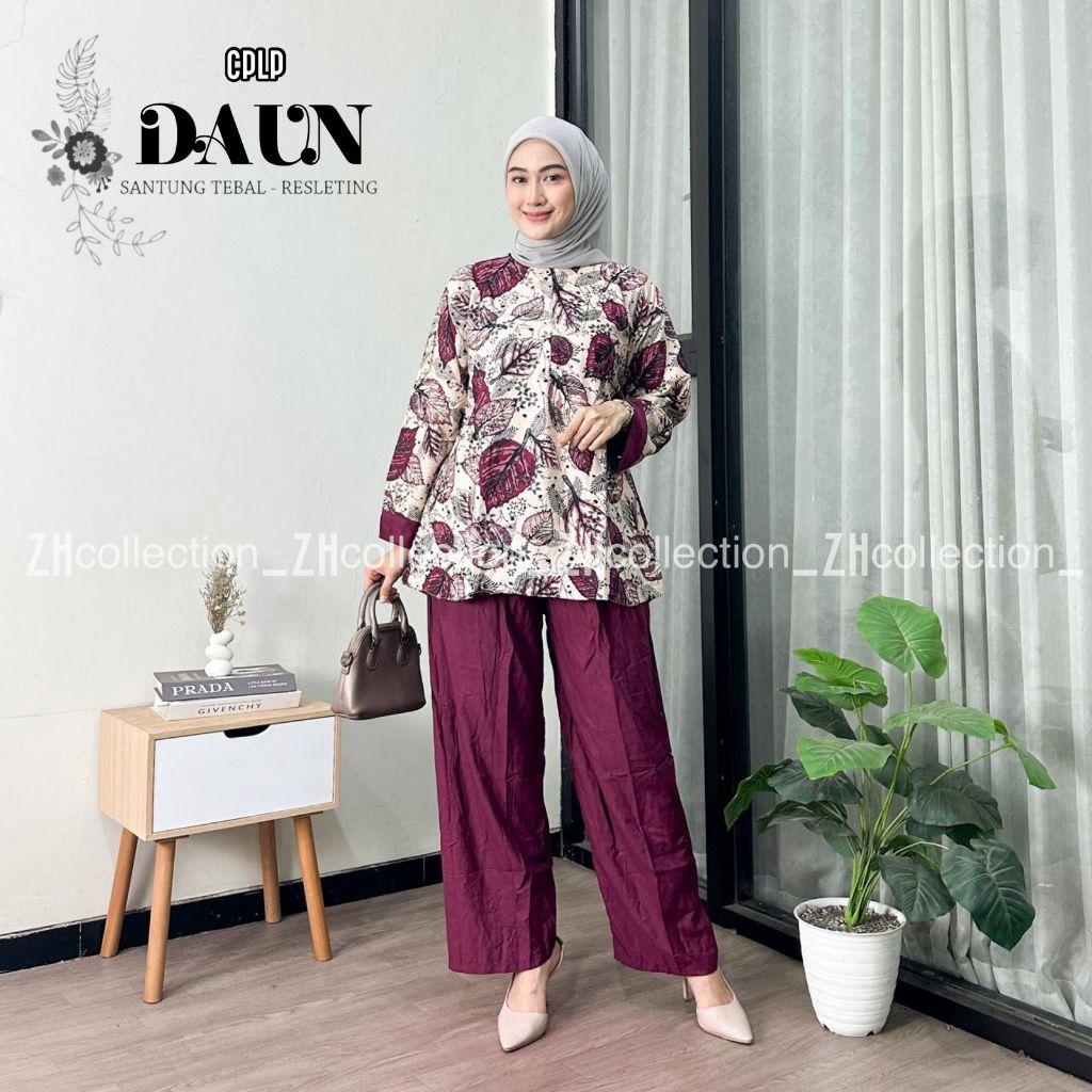 Setelan Rayon Wanita Jumbo Busui Resleting
