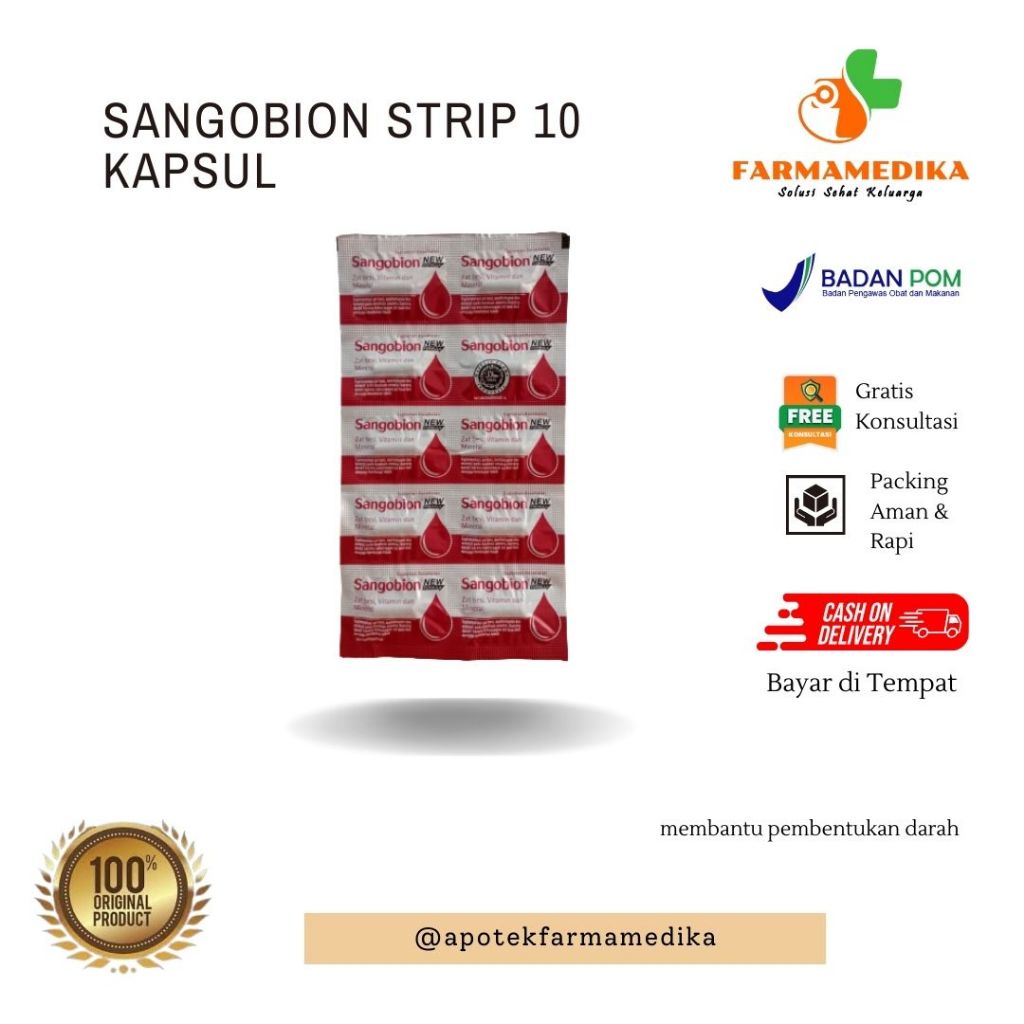 Jual Sangobion Kapsul 1 Strip @10 - Suplemen Zat Besi untuk Membantu ...