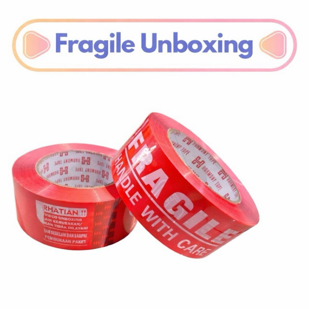 Jual Lakban Fragile Merah “Fragile Handle With Care” – Lakban Packing ...