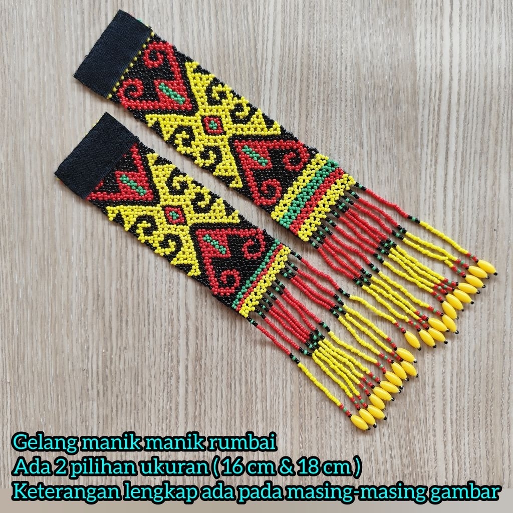 Jual Gelang manik dayak rumbai / Gelang Dayak / gelang nari / gelang ...