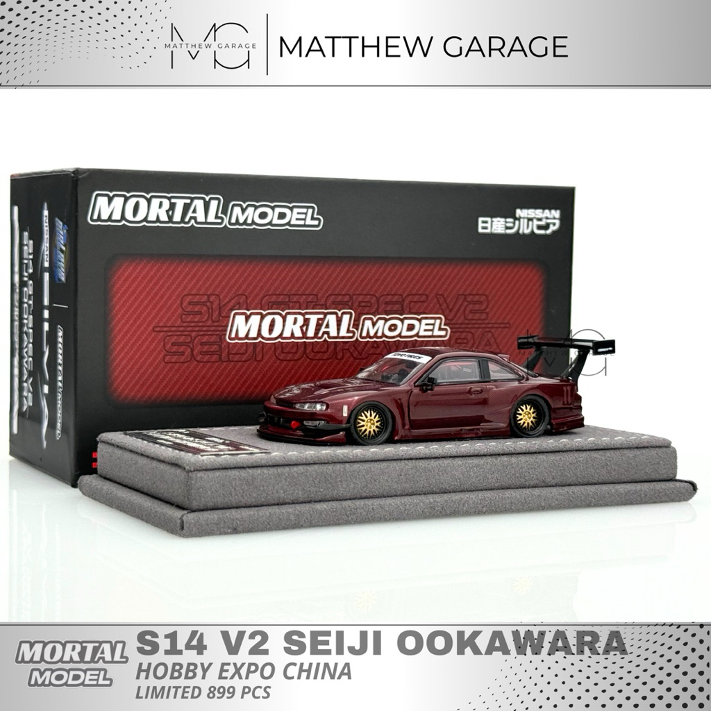 Jual MORTAL MODEL 1:64 NISSAN S14 GT-SPEC SEIJI OOKAWARA V2 RED CARBON ...