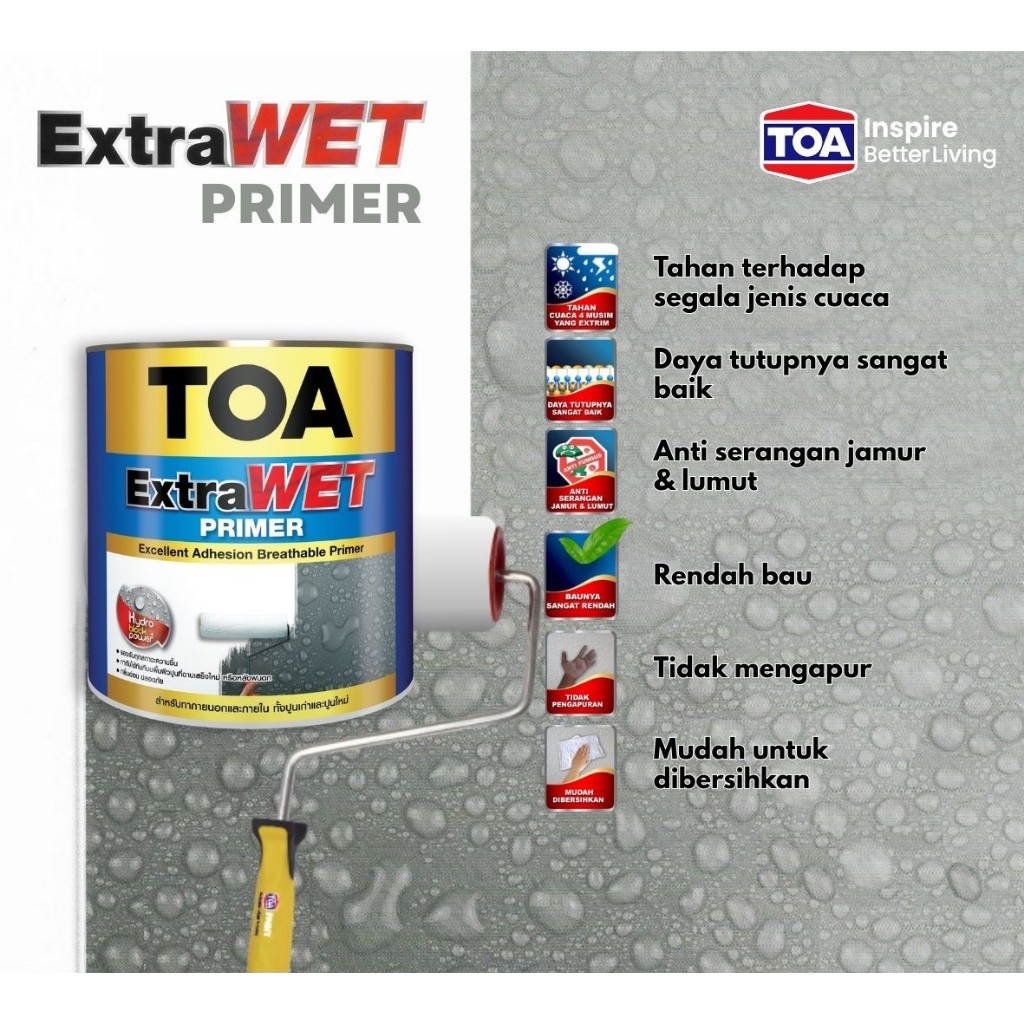 Jual TOA Cat TOA EXTRA WET Primer anti dasar dengan Hydro Block Power ...