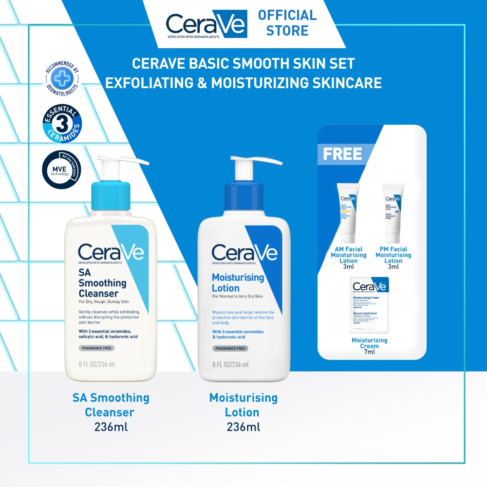 Jual [Special Bundle] CeraVe Basic Smooth Skin Set Exfoliating ...