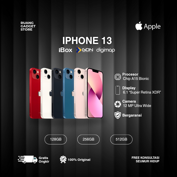 Jual IPHONE 13 SECOND iBOX - DIGIMAP - GDN 64GB 128GB 256GB Hitam Hijau ...