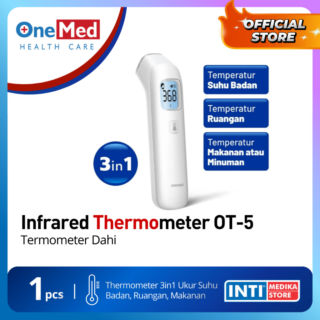 Jual ONEMED - Thermometer Infrared OT5 dengan 3 Mode Pengukuran (Suhu ...