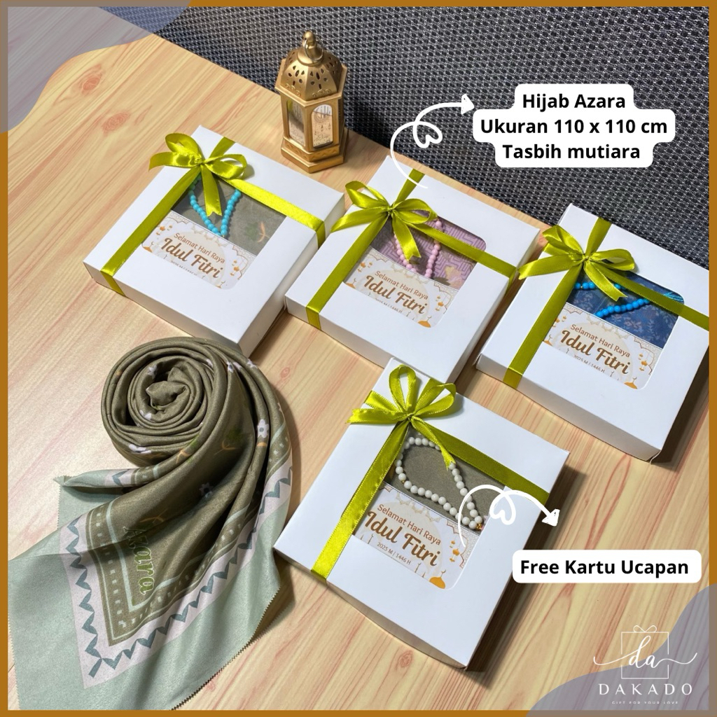 SOUVENIR HIJAB AZARA SEGIEMPAT OLEH OLEH UMROH HAJI SOUVENIR IDUL FITRI LEBARAN / SOUVENIR HIJAB NIKAHAN SLAMATAN
