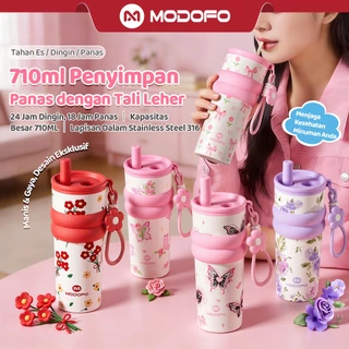 MODOFO 710ml Tumbler Stainless Tahan Dingin 24 Jam 316 Tumblr Aesthetic Sedotan Botol Minum Termos Air Panas