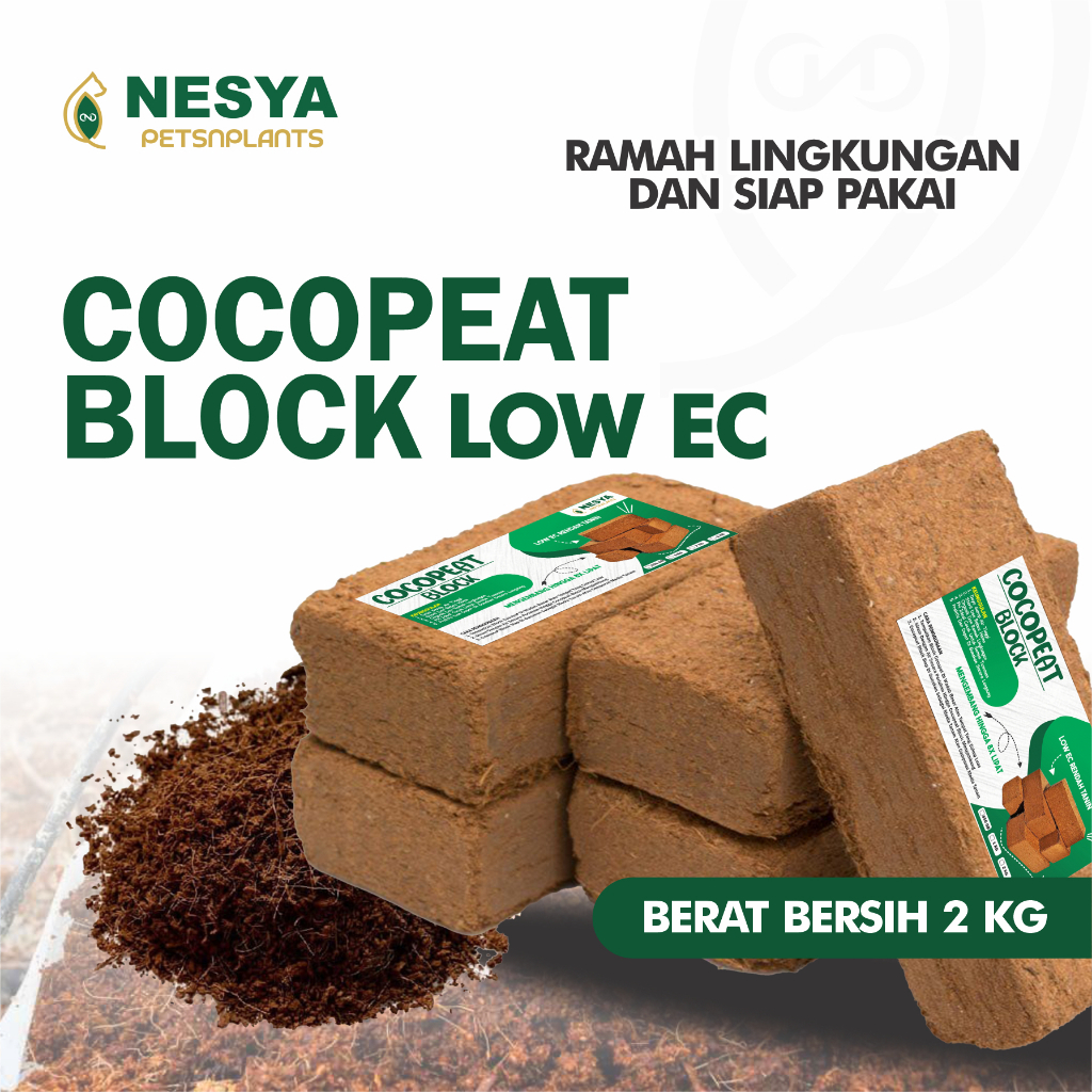 Cocopeat Cocopit Block 2kg Low EC Siap Pakai Media Tanam Serabut Kelapa