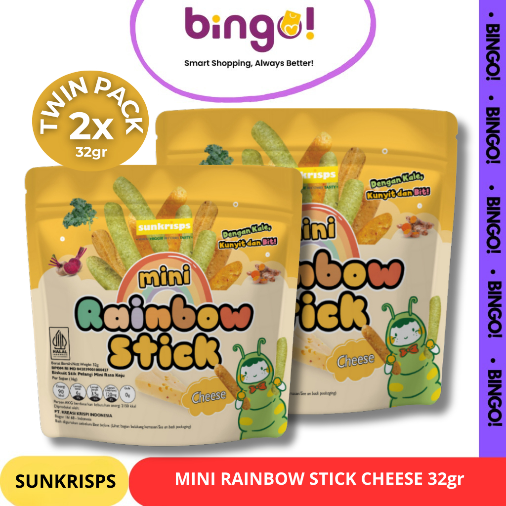 Jual Sunkrips Mini Rainbow Stick 32g - Cheese (2pcs) | Shopee Indonesia