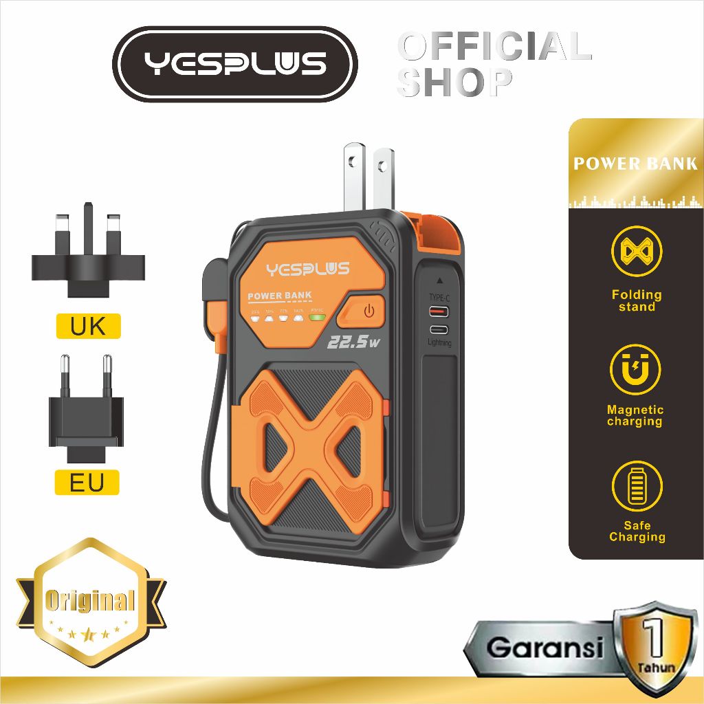 Jual New Powerbank YESPLUS YS-937 Fast Charging Magnetic Wireless PD22 ...
