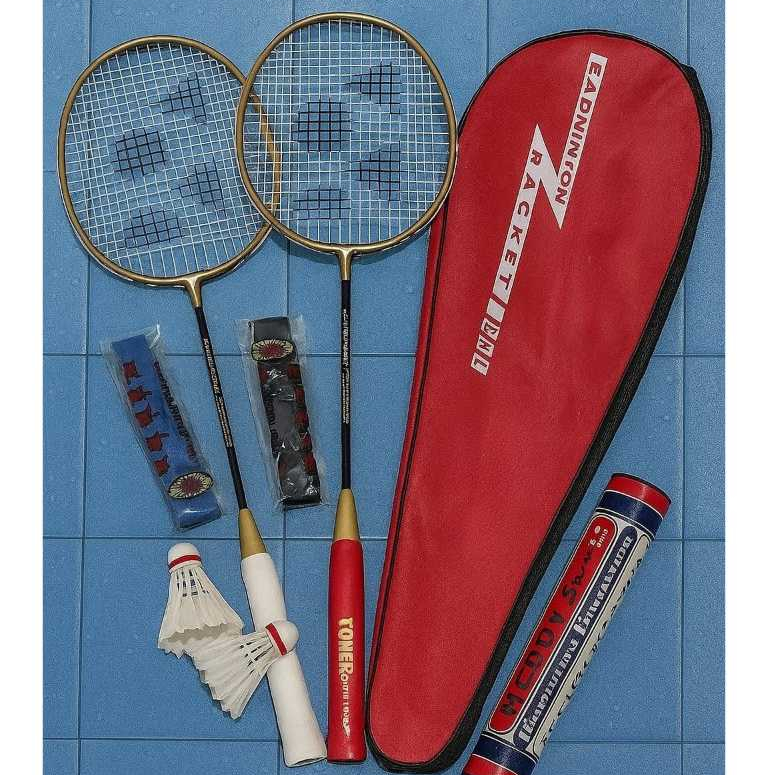 Jual Set Raket Badminton C sembilan 2PCS + Tas + Shuttlecock & Grip ...