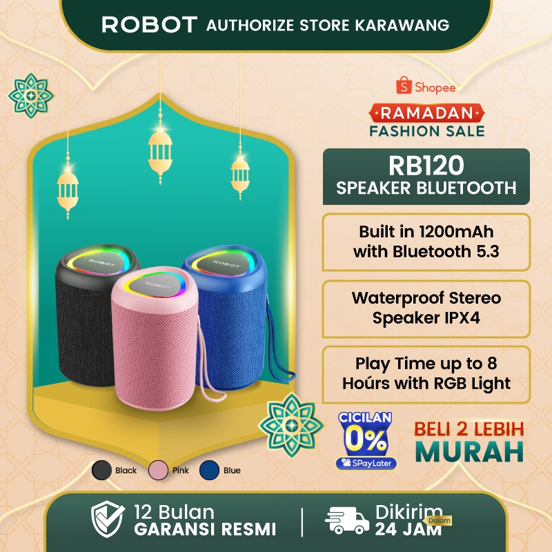 Jual ROBOT Speaker Bluetooth RGB Super Bass IPX4 Waterproof Bluetooth 5 ...