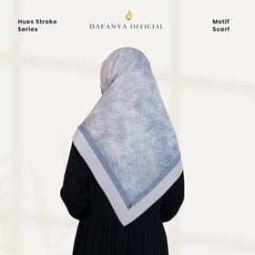 DAFANYA Syari 130x130 Hues Stroke Jilbab Motif Abstrak Kerudung Segi Empat Hijab Scarf Bahan