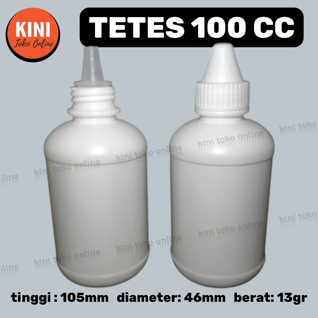 Jual CC botol tetes 100 ml BOLONG LANCIP NON SEGEL plastik kosong putih ...