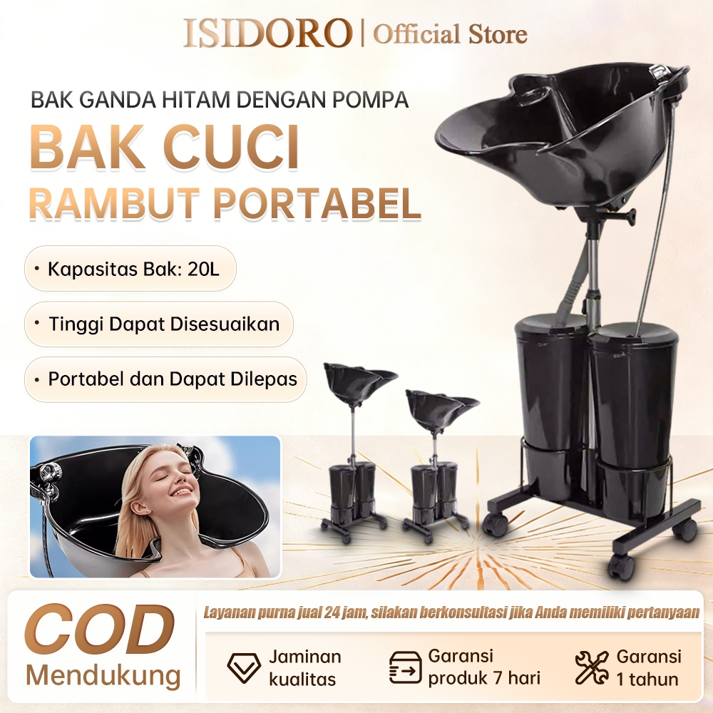 Jual ISIDORO Bak cuci rambut portabel Vertikal dan dapat dipindahkan ...