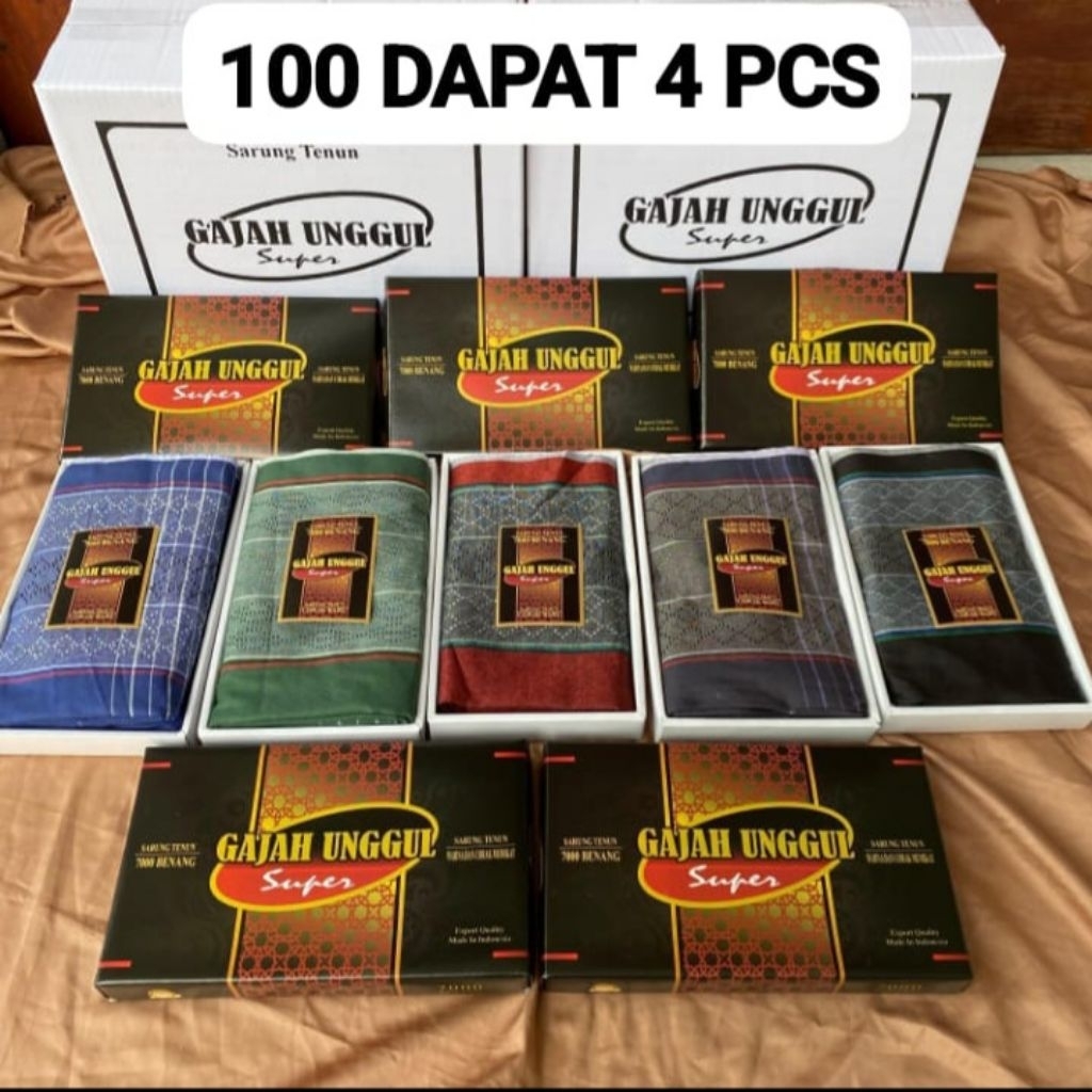 (100 DAPAT 4 PCS) Grosir Sarung Sarung Tenun Gajah Unggul Benang 7000 Sarung Murah Berkualitas Sarung Tenun Halus