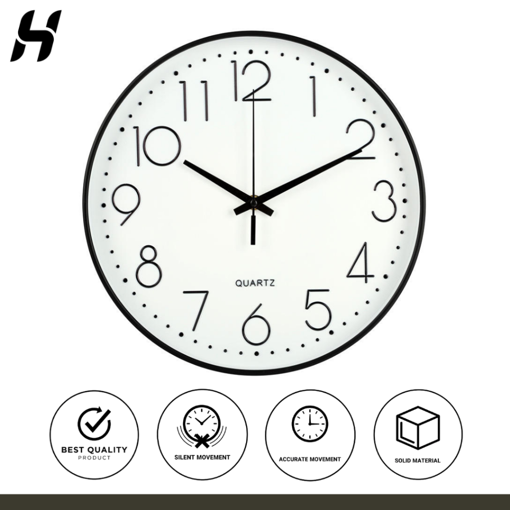 TaffHOME Jam Dinding Quartz Nordic Minimalist Silent Movement