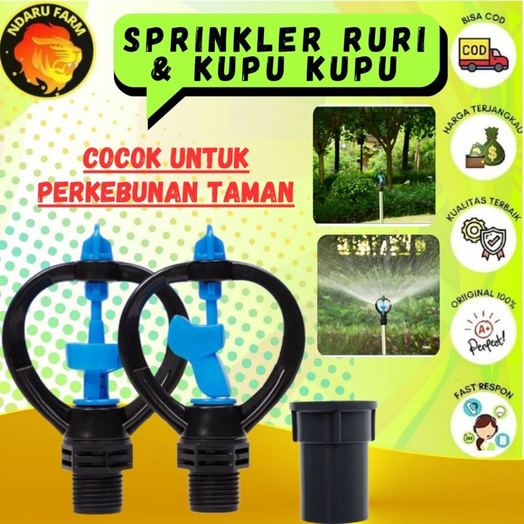 DN15 Sprinkler Irigasi Air Taman 360 Derajat Butterfly Sprinkler