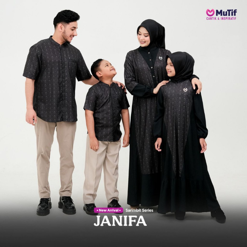 Jual TERBARU 2026 SARIMBIT KELUARGA MUTIF JANIFA I FAAZ PIRATE BLACK ...