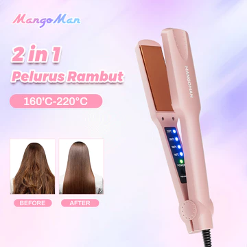 MangoMan 2 In 1 Catok Rambut Fast Heating Dan Pelurus Rambut Super Cepat Catok Lurus Catok