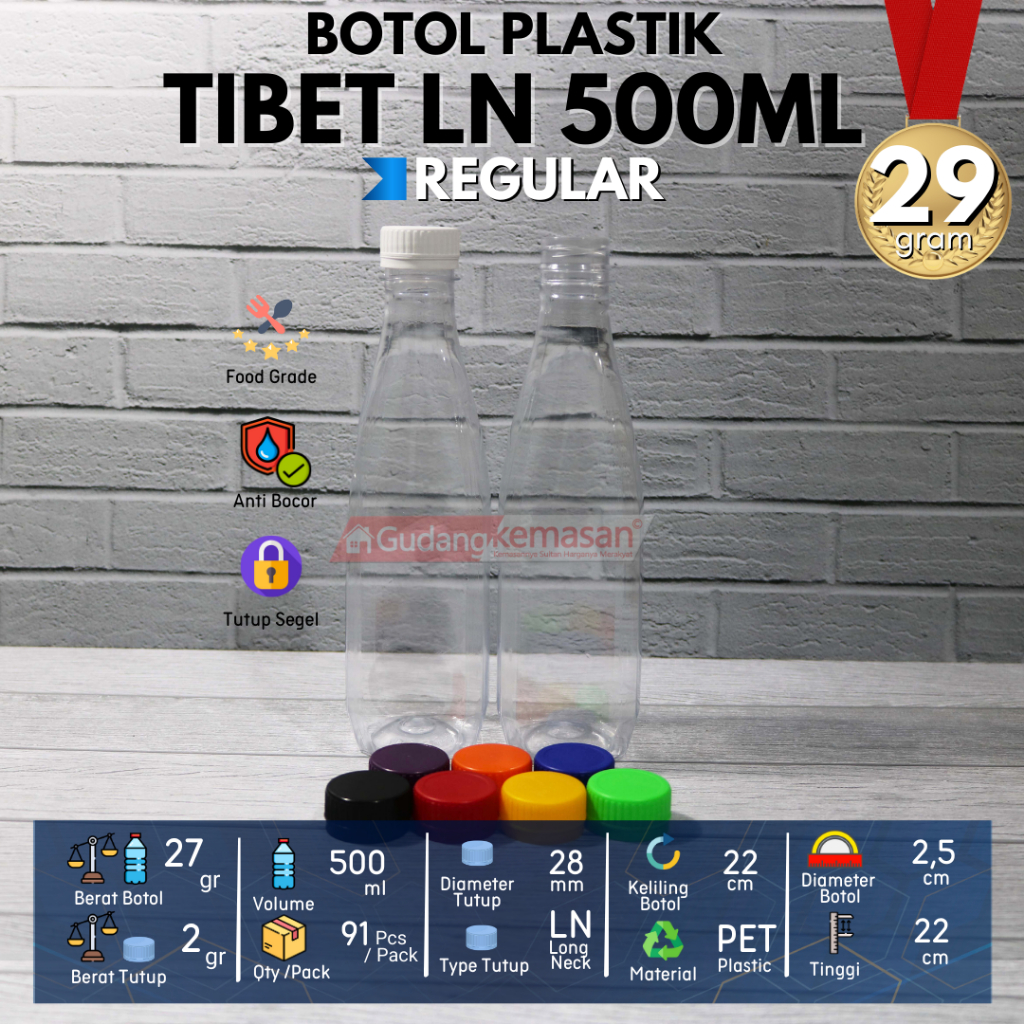 Jual BOTOL PLASTIK TIBET 500ML MINUMAN TUTUP LN WARNA - WARNI - FLASH ...