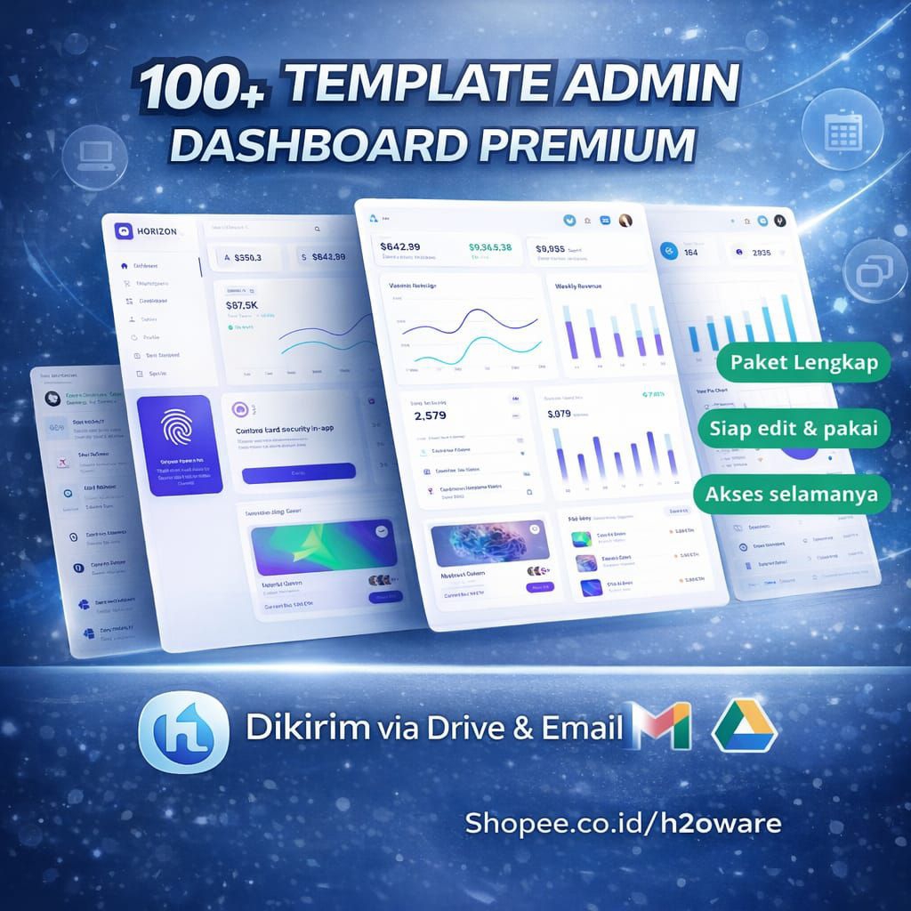 Termurah Paket 100+ Template Admin Dashboard HTML Website Premium