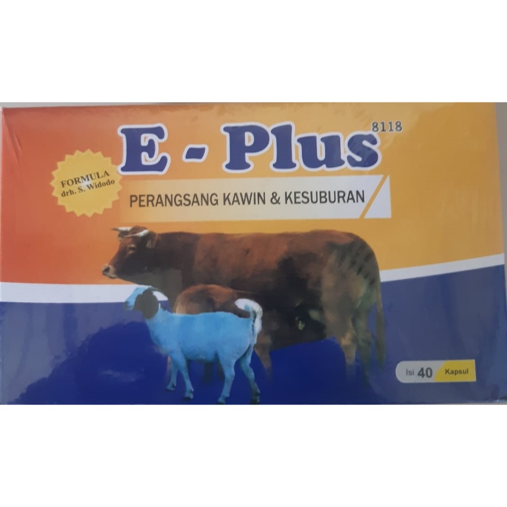 Jual E-Plus Perangsang Kawin Kesuburan Hewan 40 Kapsul Sapi Kambing ...