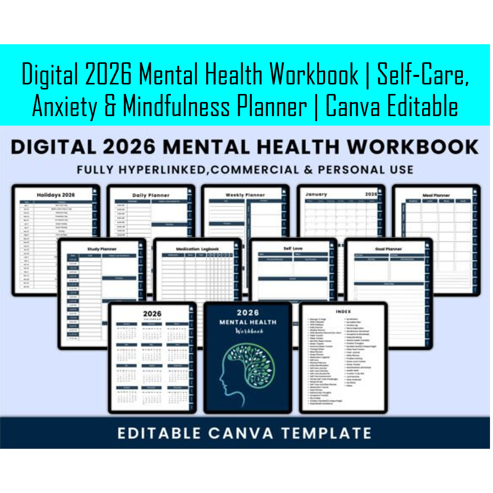 Jual Digital 2026 Mental Health Workbook | Self-Care, Anxiety ...