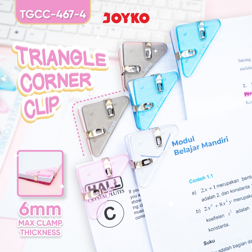 Jual Joyko Triangle Corner Clip SET / Klip Kertas Penjepit File Sudut ...
