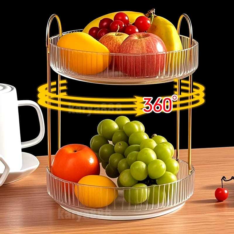 Jual Rak Sajian Makanan Tingkat Putar 360 Derajat Bentuk Bulat Dapur ...