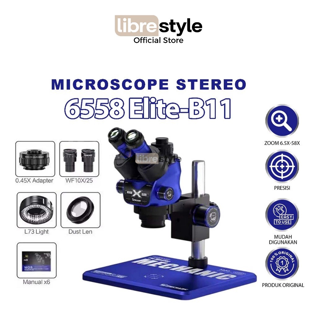 Jual MECHANIC 6558 ELITE-B11 MICROSCOPE STEREO ZOOM HD - MIKROSKOP ...